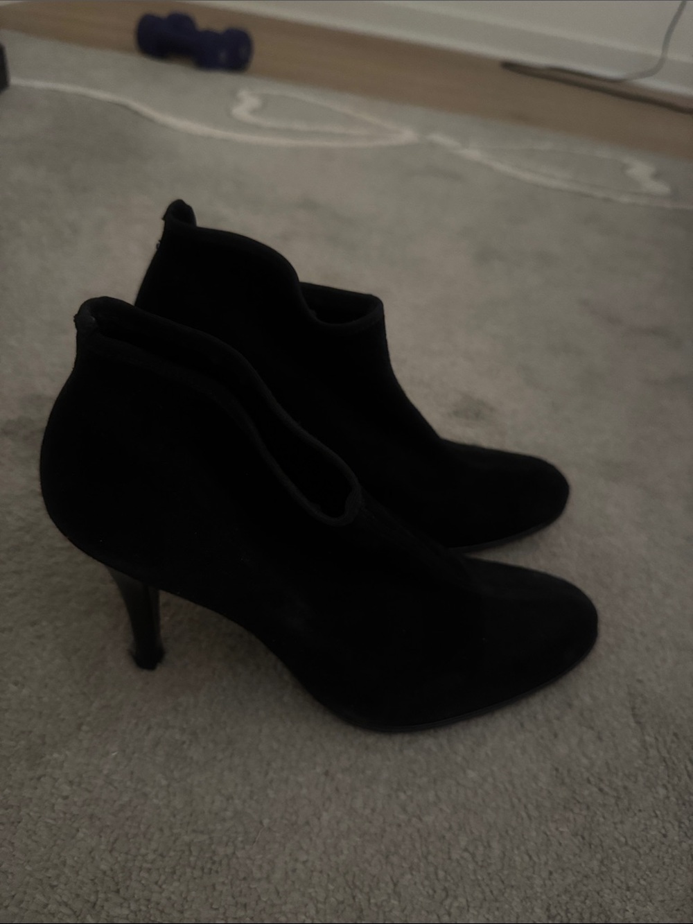 Stuart Weitzman Black Suede Ankle Booties